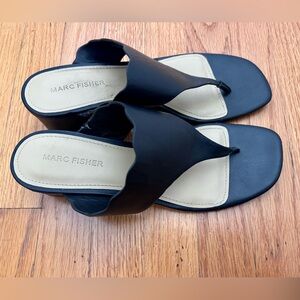 Marc Fisher Black Leather Sandals